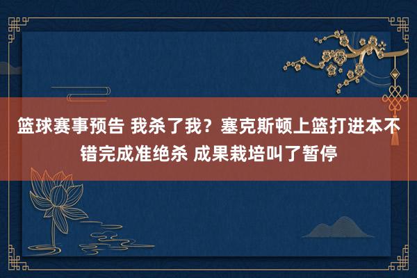 篮球赛事预告 我杀了我？塞克斯顿上篮打进本不错完成准绝杀 成果栽培叫了暂停