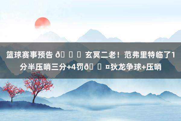 篮球赛事预告 🚀玄冥二老！范弗里特临了1分半压哨三分+4罚😤狄龙争球+压哨