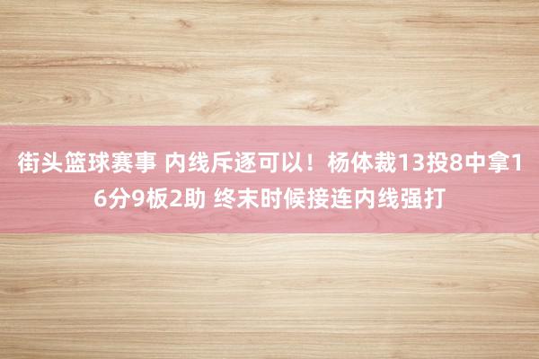 街头篮球赛事 内线斥逐可以！杨体裁13投8中拿16分9板2助 终末时候接连内线强打