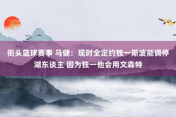 街头篮球赛事 马健：现时全定约独一斯波能调停湖东谈主 因为独一他会用文森特