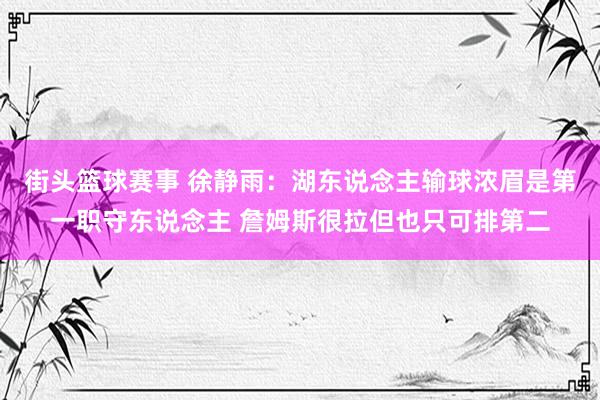 街头篮球赛事 徐静雨：湖东说念主输球浓眉是第一职守东说念主 詹姆斯很拉但也只可排第二