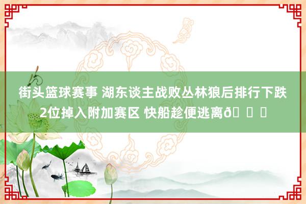 街头篮球赛事 湖东谈主战败丛林狼后排行下跌2位掉入附加赛区 快船趁便逃离😋